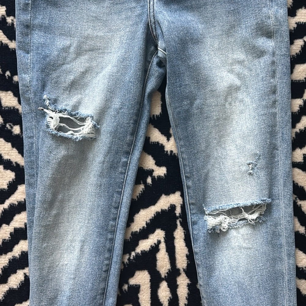 Express Distressed Skyscraper Boot Cut Jeans - image 2